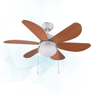 Cecotec EnergySilence Aero 360 Ventilador de Techo con 6 Aspas Reversibles y Luz - 50W - 91cm de Diametro - Silencioso - Modo Invierno - 3 Velocidades