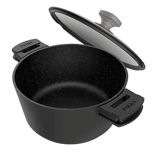 Cecotec Polka Excellence Olla de 28cm de Diametro - Aluminio Fundido - Teflon Antiadherente - Libre de PFOA - Compatible con Induccion - Fondo de 5mm 