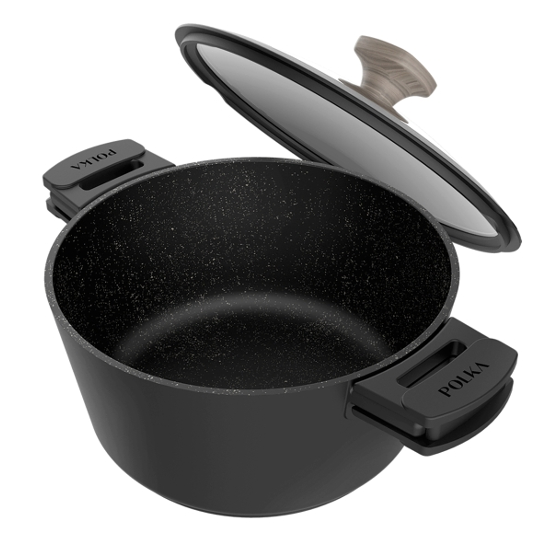 Cecotec Polka Excellence Olla de 28cm de Diametro - Aluminio Fundido - Teflon Antiadherente - Libre de PFOA - Compatible con Induccion - Fondo de 5mm  1