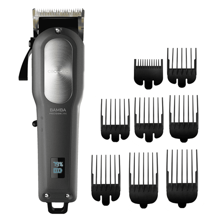 Cecotec Bamba PrecisionCare Proclipper Titanium Go Cortapelos Inalambrico - Cuchillas de Titanio - 2000mAh - Autonomia 2h - Uso con y sin Cable - 8 Pe 1