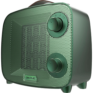Cecotec ReadyWarm 1550 Ceramic Green Aura Calefactor Ceramico - 1500W - Cobertura hasta 15 M² - Termostato Regulable - 3 Modos de Uso - Estilo Moderno