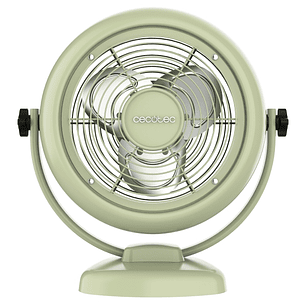 Cecotec EnergySilence 800 RetroDesk Ventilador de Sobremesa con 3 Aspas - 20W - Diametro de 20cm - Inclinacion Ajustable - 2 Velocidades - Elegante y 