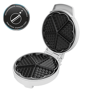 Cecotec Fun Gofrestone Sweetie Gofrera - Potencia de 1000W - Revestimiento Antiadherente - Placa Circular de 19cm - Indicador Luminoso - Material Acer