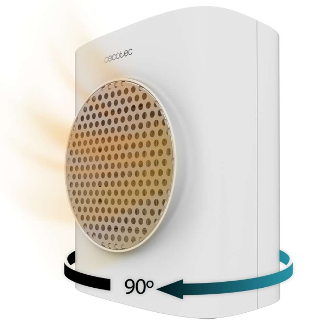 Cecotec ReadyWarm 1570 Max Ceramic Rotate Smart Calefactor Ceramico de Sobremesa - Potencia de 1500W - Oscilante - Pantalla Digital - Termostato Regul 1