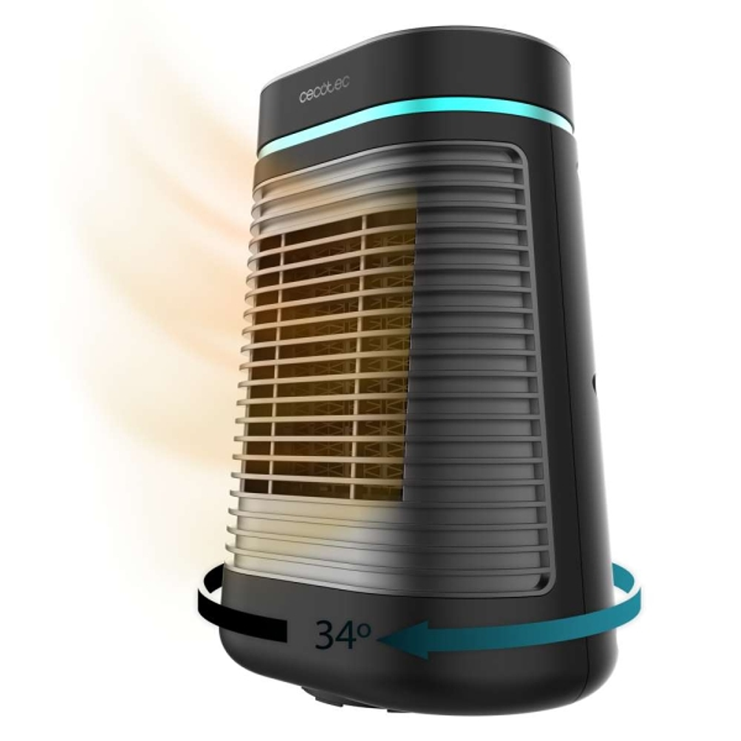 Cecotec ReadyWarm 1550 Max Ceramic Rotate Calefactor Ceramico de Sobremesa - Potencia de 1500W - Oscilante - Termostato Regulable - 3 Modos de Calor - 1