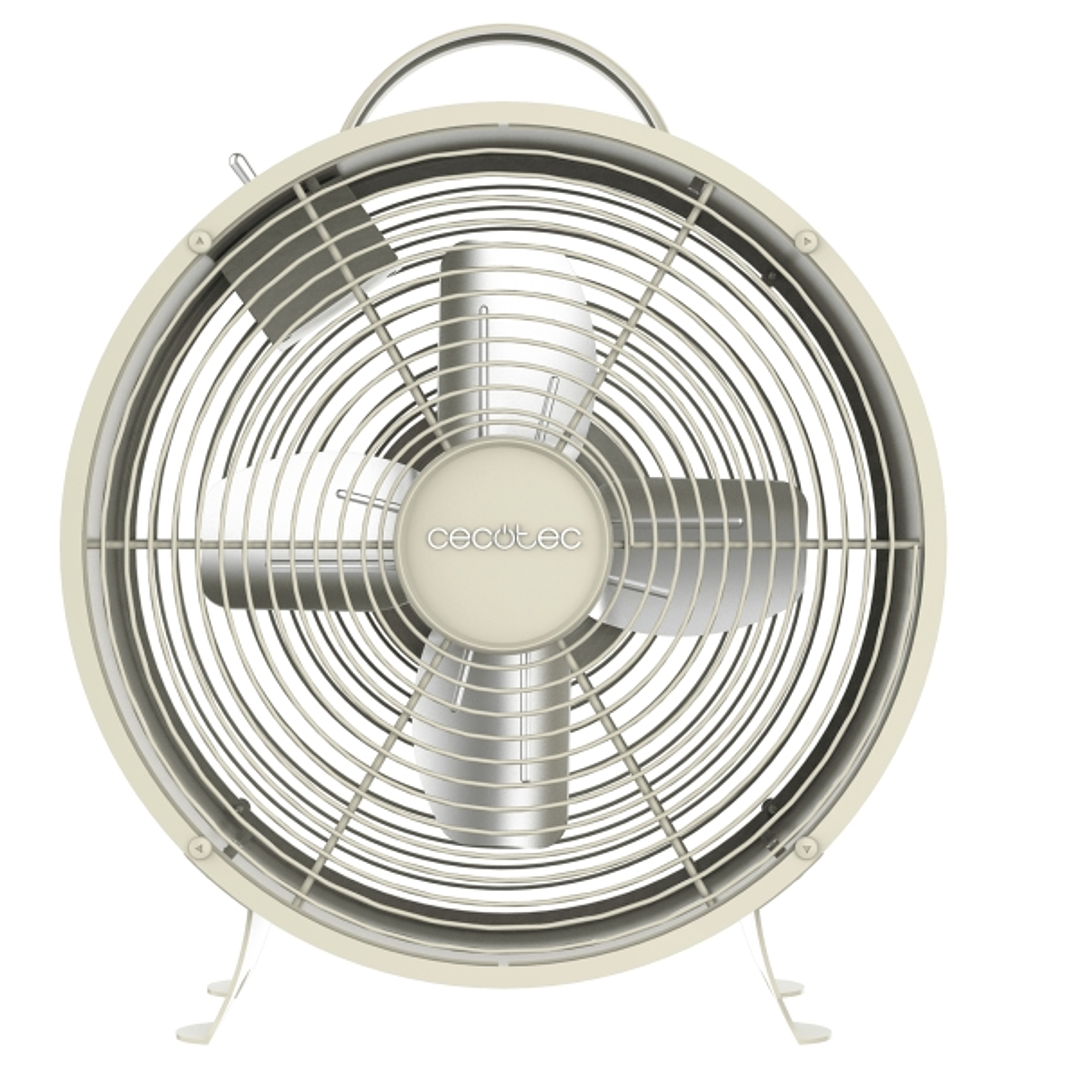 Cecotec EnergySilence 400 RetroDesk Ventilador de Sobremesa con 4 Aspas - 25W - Diametro de 20cm - 2 Velocidades - Elegante y Minimalista - Uso Sencil 1