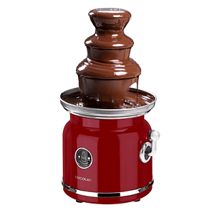 Cecotec Fun Chocolicious Fuente de Chocolate - 90W - Acero Inoxidable - Temperatura Constante - Estilo Retro - 3 Niveles de Cascada - Apto para Lavava