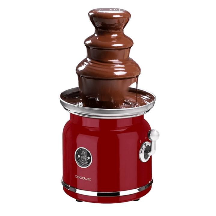Cecotec Fun Chocolicious Fuente de Chocolate - 90W - Acero Inoxidable - Temperatura Constante - Estilo Retro - 3 Niveles de Cascada - Apto para Lavava 1