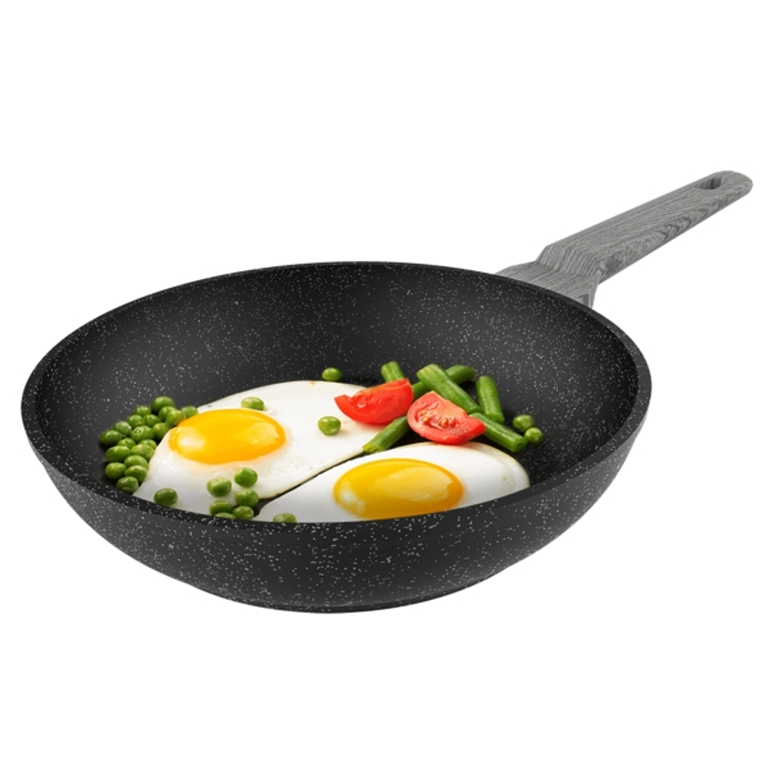 Cecotec Polka Exclusive Wood and Rock Sarten de Aluminio Forjado de 24cm - Mango de Baquelita - Teflon Antiadherente - Compatible con Induccion - Libr 1