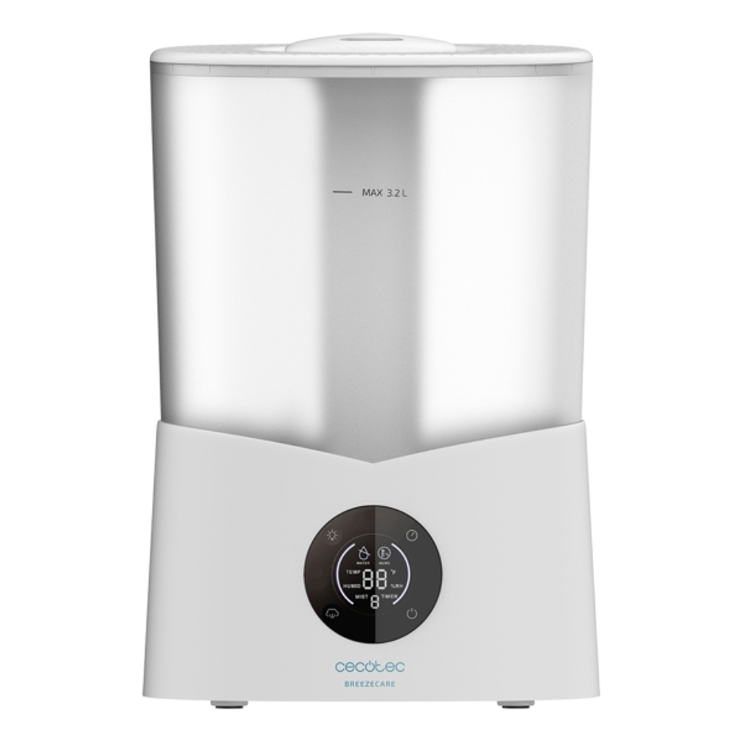 Cecotec BreezeCare 2600 Light Smart Humidificador de Aire - 25W - Deposito 3.2L - 260ml/h - Cobertura hasta 40m2 - Tactil - 3 Velocidades - Temporizad 1