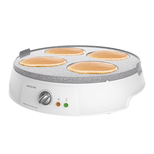 Cecotec Fun Crepestone Twin Crepera - 1200W - Placa Antiadherente Reversible - Espatula y Rodillo - 30.5cm de Diametro - Regulador de Temperatura - Pr