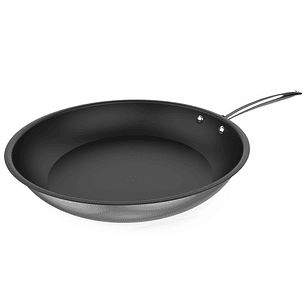 Cecotec Polka Classy Steel Sarten de Acero Inoxidable de 28cm - Alta Durabilidad - Compatible con Induccion - Facil Limpieza - Color Negro