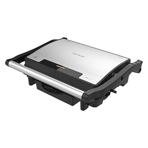 Cecotec Rock'nGrill Rapid Parrilla Electrica - 1500W - Revestimiento Antiadherente - Placa Ajustable en Altura - Bandeja Recogegrasas - Compacto - Ide