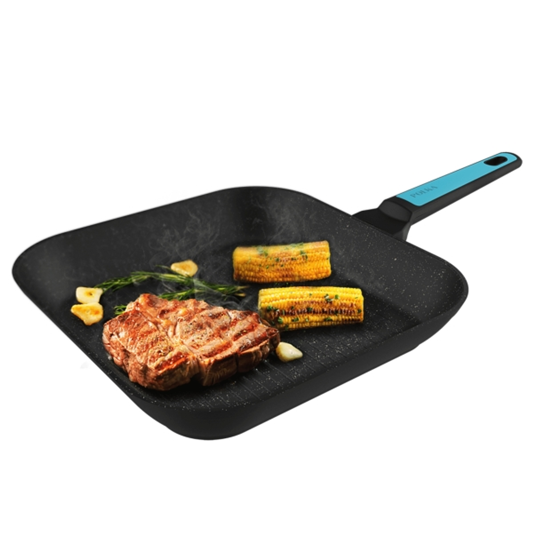 Cecotec Polka Platinum Grill Thunder Sarten Cuadrada de 28cm - Aluminio Forjado - Teflon Antiadherente - Libre de PFOA - Compatible con Induccion - 6  1