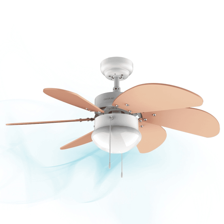 Cecotec EnerySilence Aero 3600 Vision Orange Ventilador de Techo con 6 Aspas Reversibles y Lampara - 50W - Diametro de 92cm - 3 Velocidades - Modo Inv 1