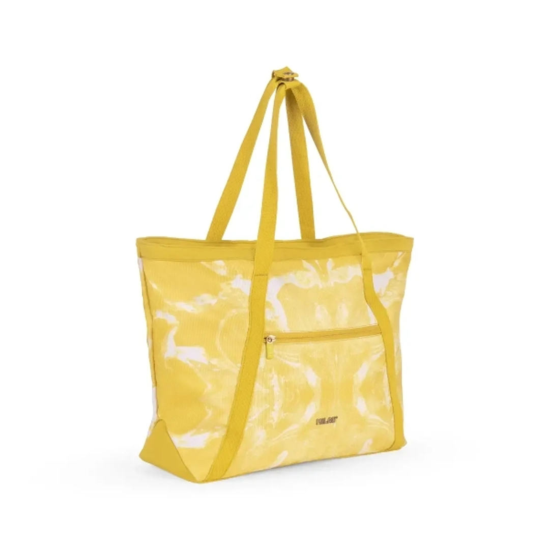 Milan Coleccion Lava Bolso Shopper 18.5L - Gran Capacidad - Cierre de Cremallera - Tamaño 52x36x3cm - Color Amarillo 1