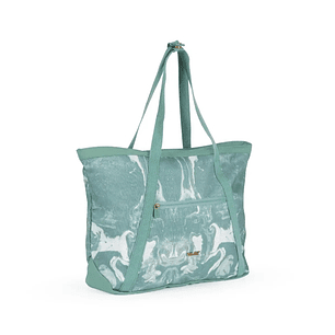 Milan Coleccion Lava Bolso Shopper 18.5L - Gran Capacidad - Cierre de Cremallera - Tamaño 52x36x3cm - Color Verde