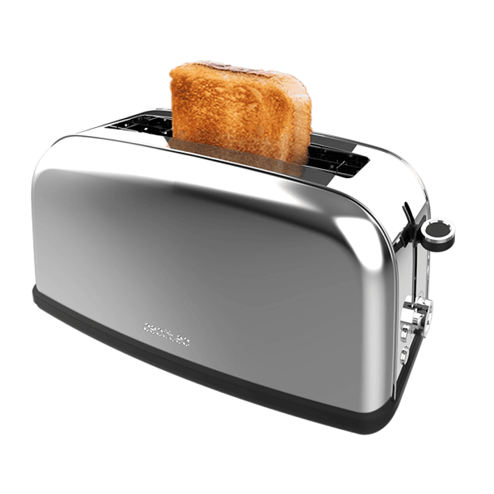 Cecotec Toastin' Time 850 Tostadora de Ranura Larga - 850W - Ranura Ancha hasta 3.8cm - 7 Niveles de Tostado - Sistema de Autocentrado - Bandeja Recog 1