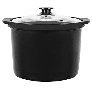Cecotec Slowpot Cubeta Ceramica para Ollas GM de 6L - Cocciones Lentas - Tapa de Vidrio - Interior Esmaltado - Facil de Limpiar - Color Negro