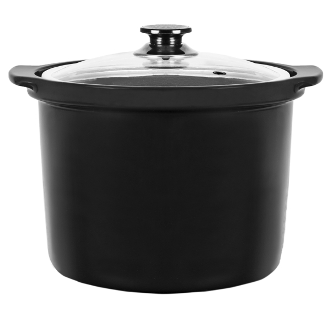 Cecotec Slowpot Cubeta Ceramica para Ollas GM de 6L - Cocciones Lentas - Tapa de Vidrio - Interior Esmaltado - Facil de Limpiar - Color Negro 1