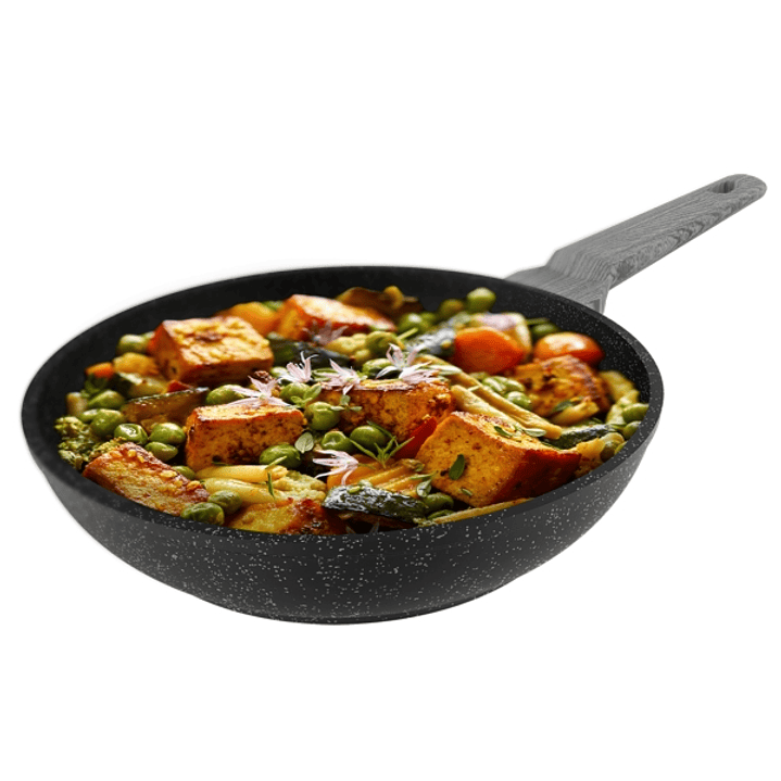 Cecotec Polka Exclusive Wood and Rock Sarten de Aluminio Forjado de 22cm - Mango de Baquelita - Teflon Antiadherente - Compatible con Induccion - 6 Ca 1