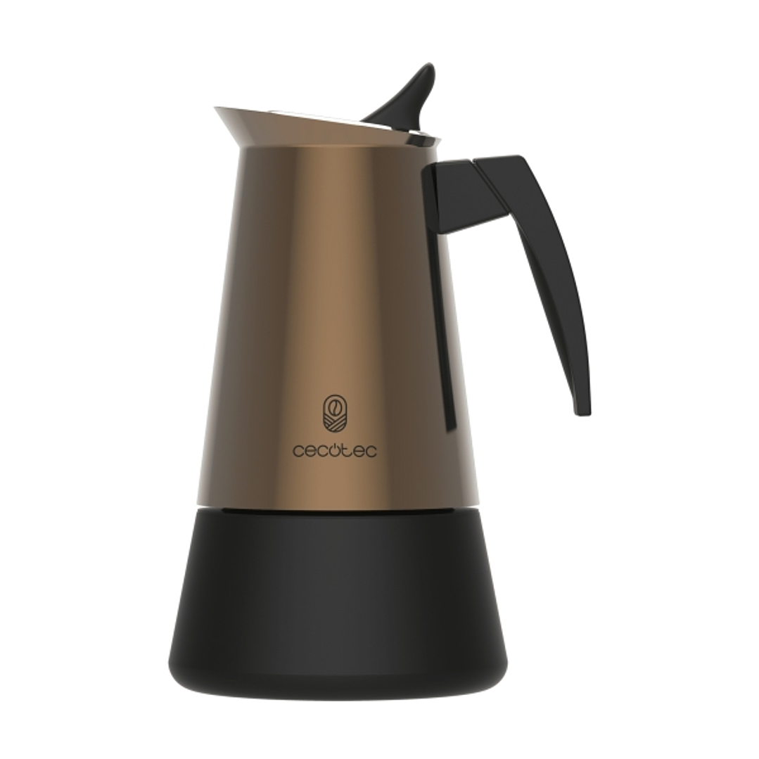 Cecotec Piccolina 600 Cafetera Italiana para 6 Tazas - Acero Inoxidable - Apta para Placas Electricas, Vitro y Gas - Piezas Desmontables - Valvula de  1