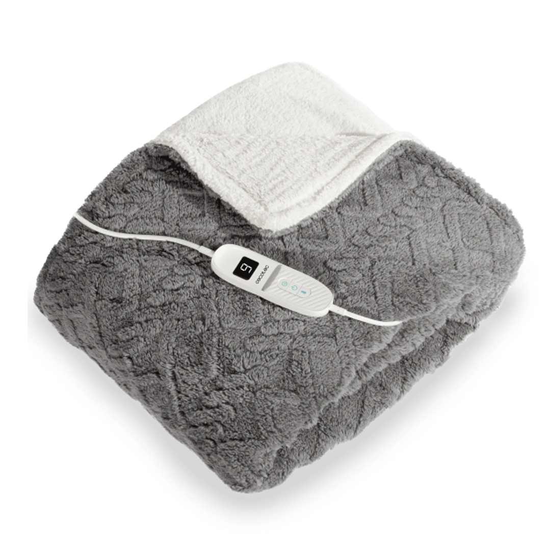Cecotec HeatConfort ThermalBlanket Sherpa Manta Electrica - 160W - 9 Niveles - Forro Polar - Controlador LCD Extraible - Apagado Automatico 180min - L 1