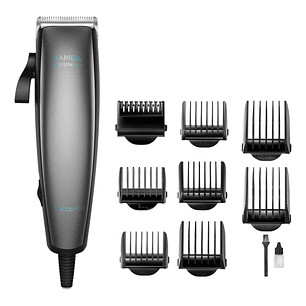 Cecotec Bamba PrecisionCare Power Blade Titanium Cortapelos con Cable - Cuchillas de Titanio - Uso en Seco y Humedo - 9 Peines Guia - Palanca de Ajust