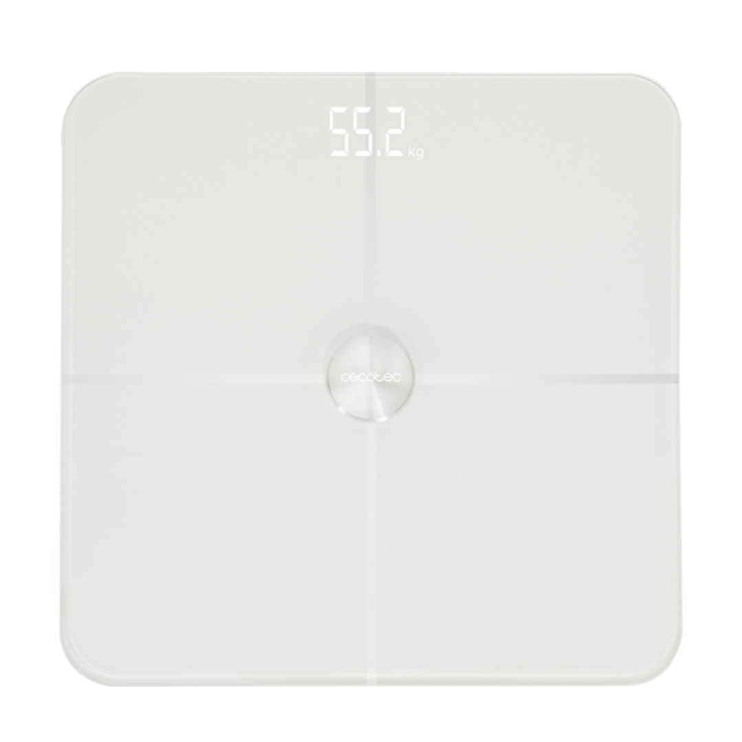 Cecotec Surface Precision 9600 Smart Healthy Bascula Corporal hasta 180kg - 4 Sensores - Bluetooth 4.0 - Funcion Bebe - Cristal Templado - Cinta Metri 1