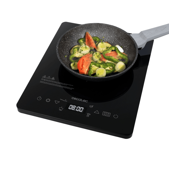Cecotec Full Crystal Onyx Placa de Induccion Portatil - 2000W - Cristal de Alta Resistencia - Tactil - 10 Niveles - Temperatura de 60 a 260°C - Tempor 1