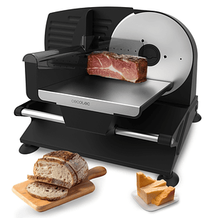 Cecotec Rock’nCut Shuriken Steel Cortafiambres de 200W - Ajuste de Grosor hasta 15mm - Disco Extraible de 190mm - Acero Inoxidable - Ajuste Preciso - 