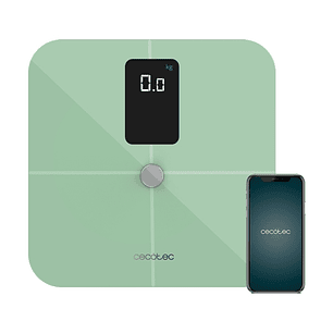 Cecotec Surface Precision 10400 Smart Healthy Vision Green Bascula Corporal hasta 180kg - LCD - Bluetooth 4.0 - Bateria 600mAh - Cristal Templado - Pa