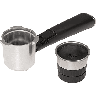 Cecotec Portafiltro Adaptador para Capsulas - Material Resistente - Facil de Limpiar - Color Negro y Plata