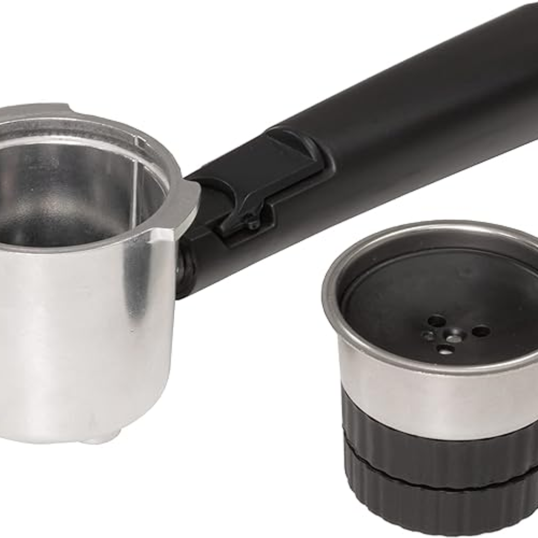 Cecotec Portafiltro Adaptador para Capsulas - Material Resistente - Facil de Limpiar - Color Negro y Plata 1