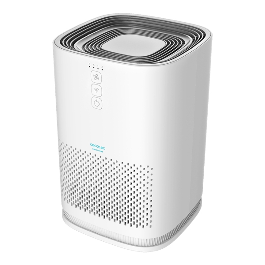 Cecotec TotalPure 1500 Connected Purificador de Aire - Potencia de 26W - Filtro de 3 Etapas - Control Wi-Fi - Cobertura hasta 40m3 - Sensor Pm 2.5 - S 1