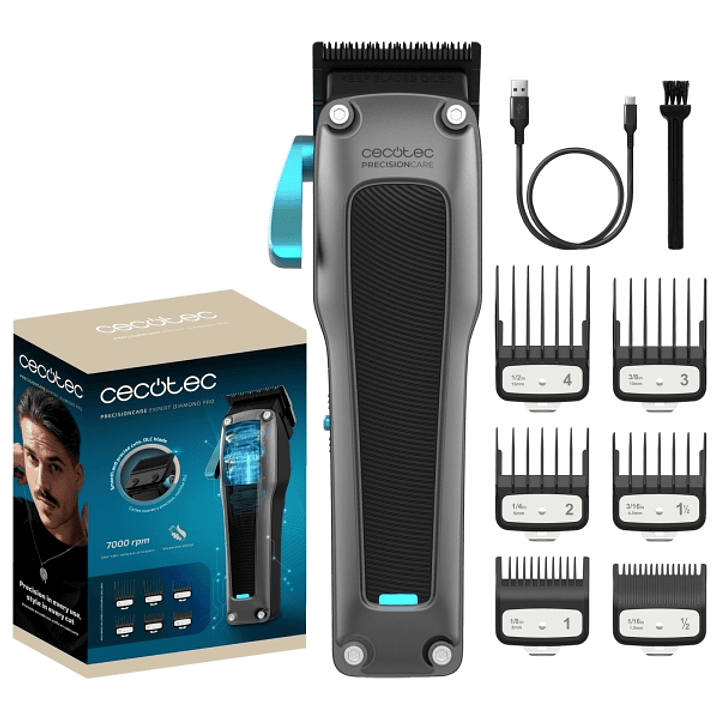 Cecotec PrecisionCare Expert Diamond Cortapelos Inalambrico - Fabricados en Metal Resistente - Control Preciso en Cortes - Uso Profesional y Domestico 1