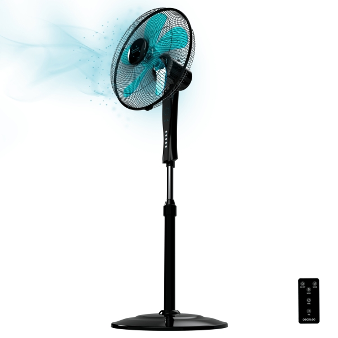 Cecotec EnergySilence 530 Power Connected Ventilador de Pie con 5 Aspas - 50W - Diametro 40cm - Panel LED - 3 Velocidades - Temporizador - Oscilante - 1