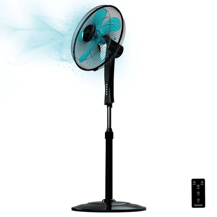 Cecotec EnergySilence 530 Power Connected Ventilador de Pie con 5 Aspas - 50W - Diametro 40cm - Panel LED - 3 Velocidades - Temporizador - Oscilante - 1
