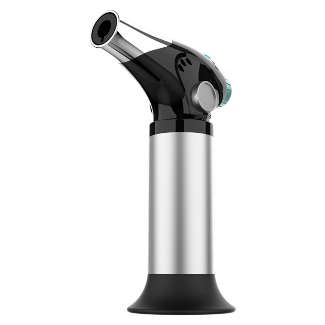 Cecotec Polka Flame-Cook 1000 Steel Soplete de Cocina - Alcanza 1300°C - Regulador de Llama - Bloqueo de Seguridad - Compacto - Recetario - Espatula y 1