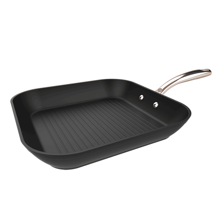 Cecotec Polka Fantasy Grill Golden Sarten Cuadrada de 28cm - Aluminio Forjado - Mango Remachado - Revestimiento Antiadherente - Apto para Horno hasta  1