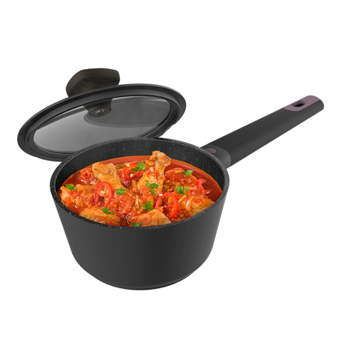 Cecotec Polka Experience Cazo de 16cm de Diametro - Capacidad de 1.4L - Aluminio Fundido - Revestimiento Teflon - Compatible con Induccion - Apto para 1