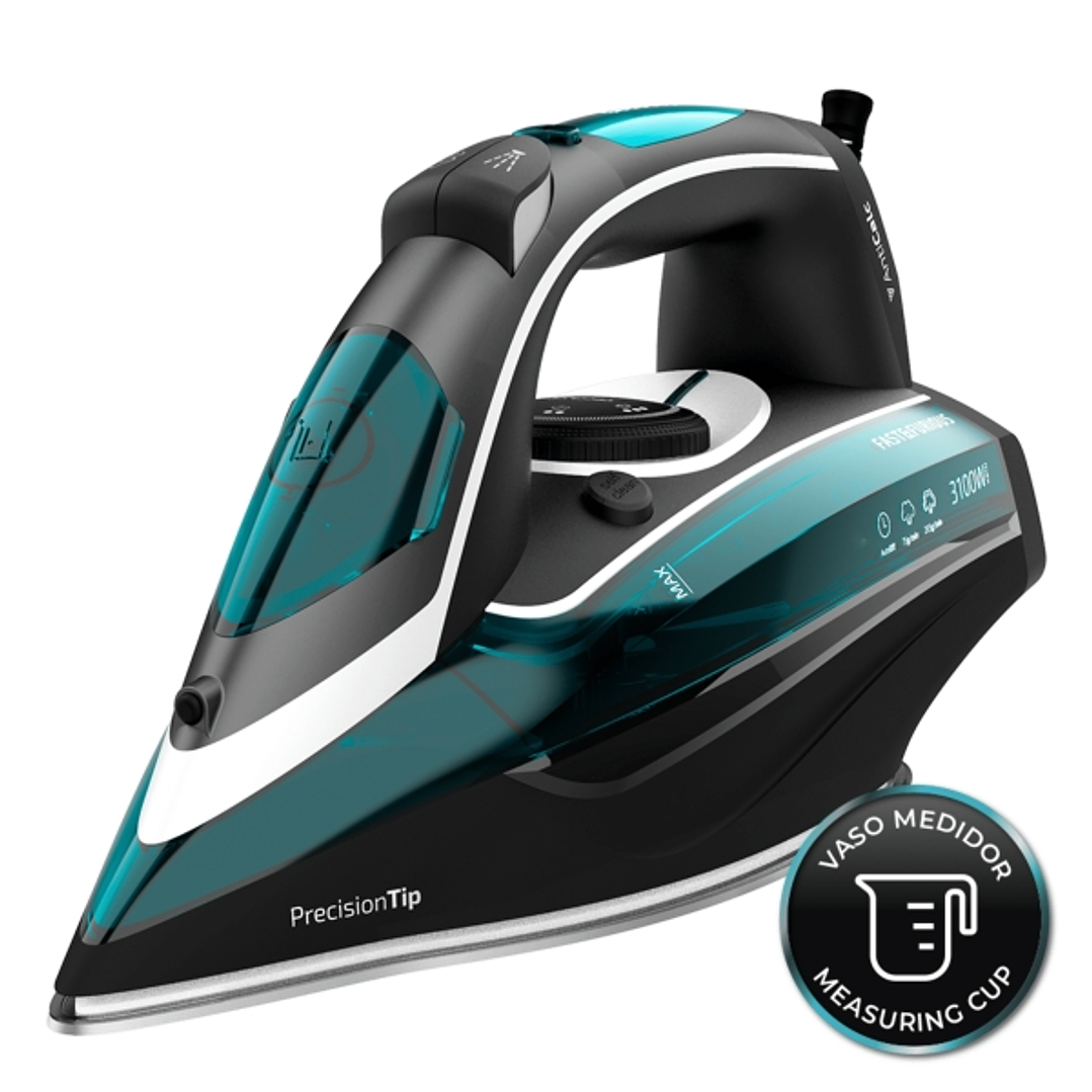 Cecotec Fast and Furious 6050 X-Treme Plancha de Ropa - 3100W - Bomba Automatica - Suela Ultradeslizante - Tactil - Vapor Continuo 75g/min - Golpe de  1
