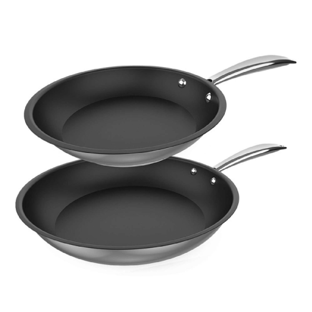 Cecotec Polka Classy Steel Pack de 2 Sartenes de 20 y 24cm - Acero Inoxidable - Fondo Difusor de Calor - Antiadherente - Compatible con Induccion - Ma 1