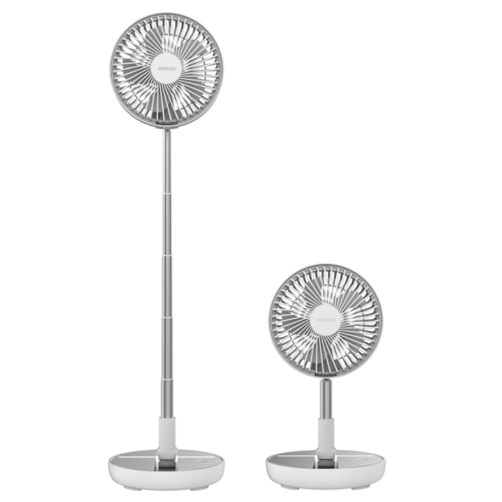 Cecotec EnergySilence 800 FoldAir Portable Ventilador de Pie Portatil con 5 Aspas - Bateria de 7200mAh - Plegable y Ajustable - Diametro de 8