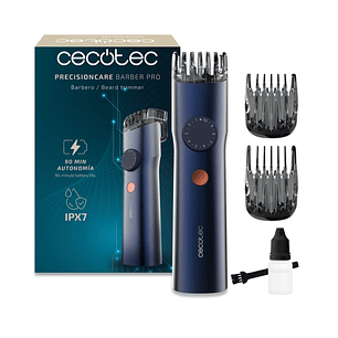 Cecotec PrecisionCare Barber Pro Recortadora para Barba Inalambrica - Autonomia 90min - Cuchillas de Acero Inoxidable - Peines Ajustables - Rueda de A