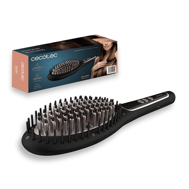 Cecotec Bamba Instantcare 900 Perfect Brush Cepillo Alisador - Temperatura Ajustable - Tecnologia de Iones - Control Digital LED - Autoapagado - Cable 1