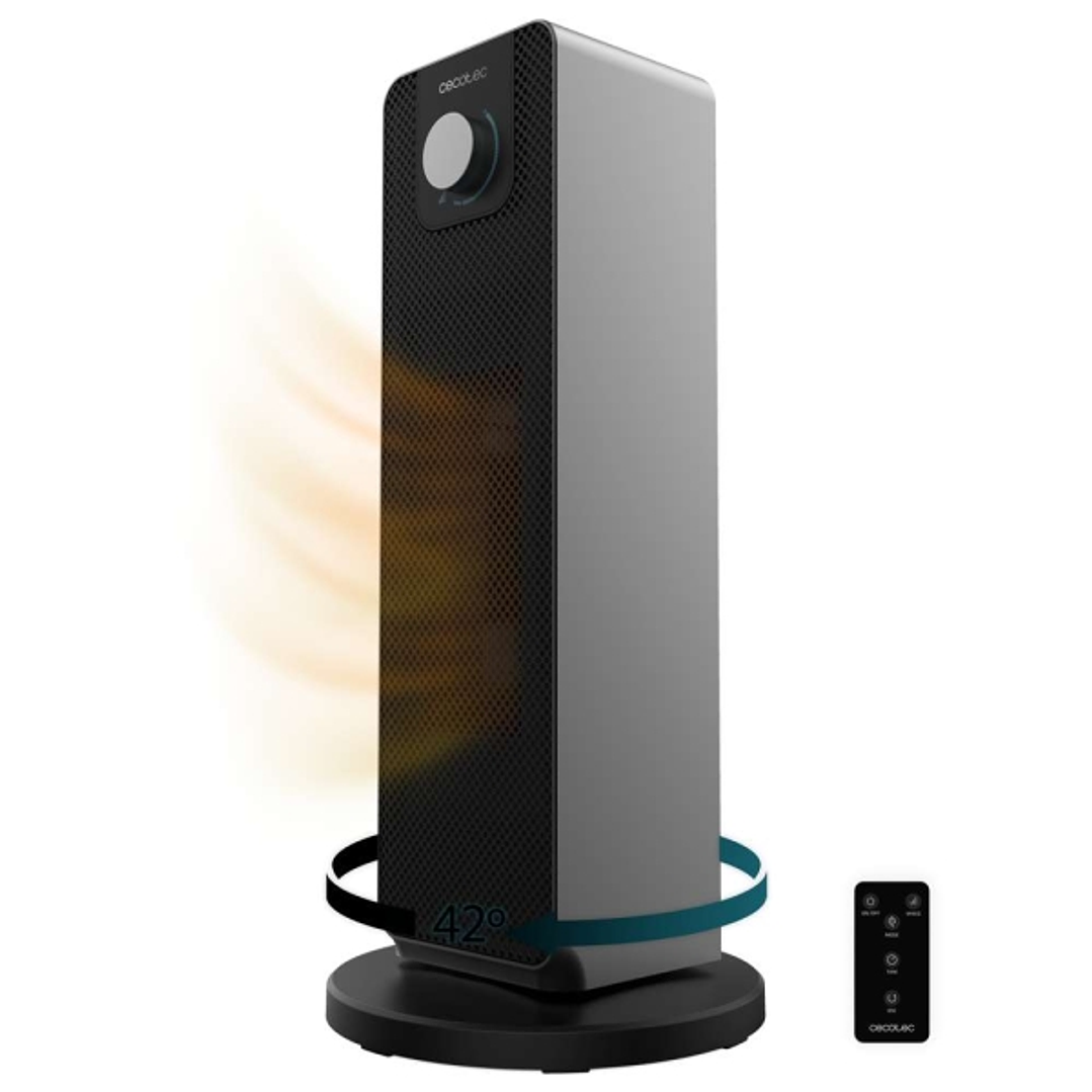 Cecotec ReadyWarm 2000 Max Ceramic Rotate Calefactor Ceramico de Pie - Potencia de 2000W - Oscilante - 3 Modos de Calor - Termostato Regulable - Segur 1