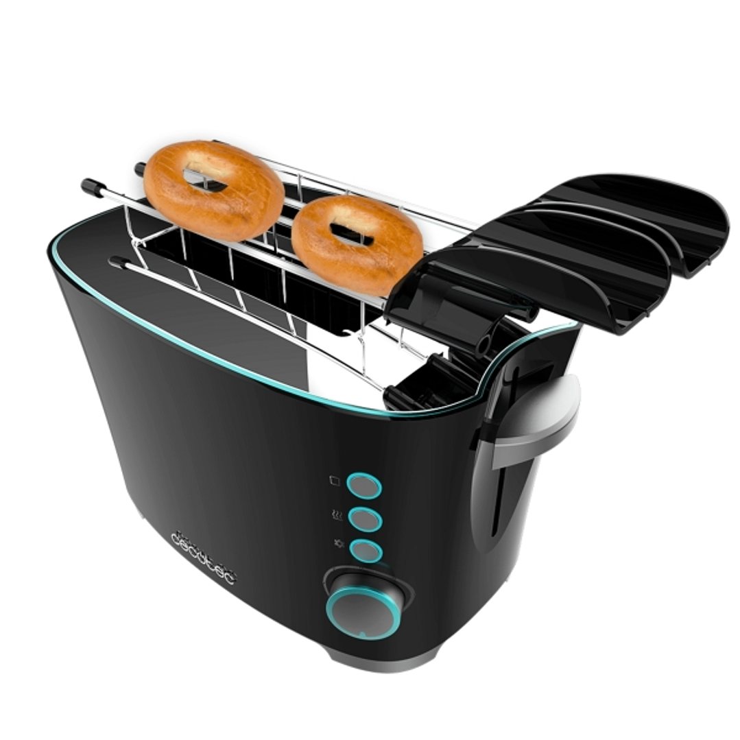 Cecotec Toast and Taste Double B Tostadora de Doble Ranura - 650W - Ranura Ancha - Pinzas para Tostadas - 7 Niveles - Funciones Descongelar y Recalent 1