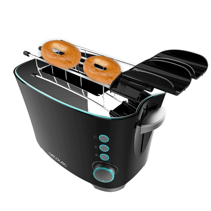 Cecotec Toast and Taste Double B Tostadora de Doble Ranura - 650W - Ranura Ancha - Pinzas para Tostadas - 7 Niveles - Funciones Descongelar y Recalent 1