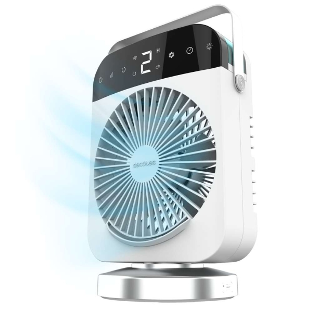 Cecotec EnergySilence 600 DeskChill Smart Rotate Climatizador Portatil de Mesa - Deposito 300ml - Tactil - 4 Velocidades - Oscilacion 75° - Temporizad 1
